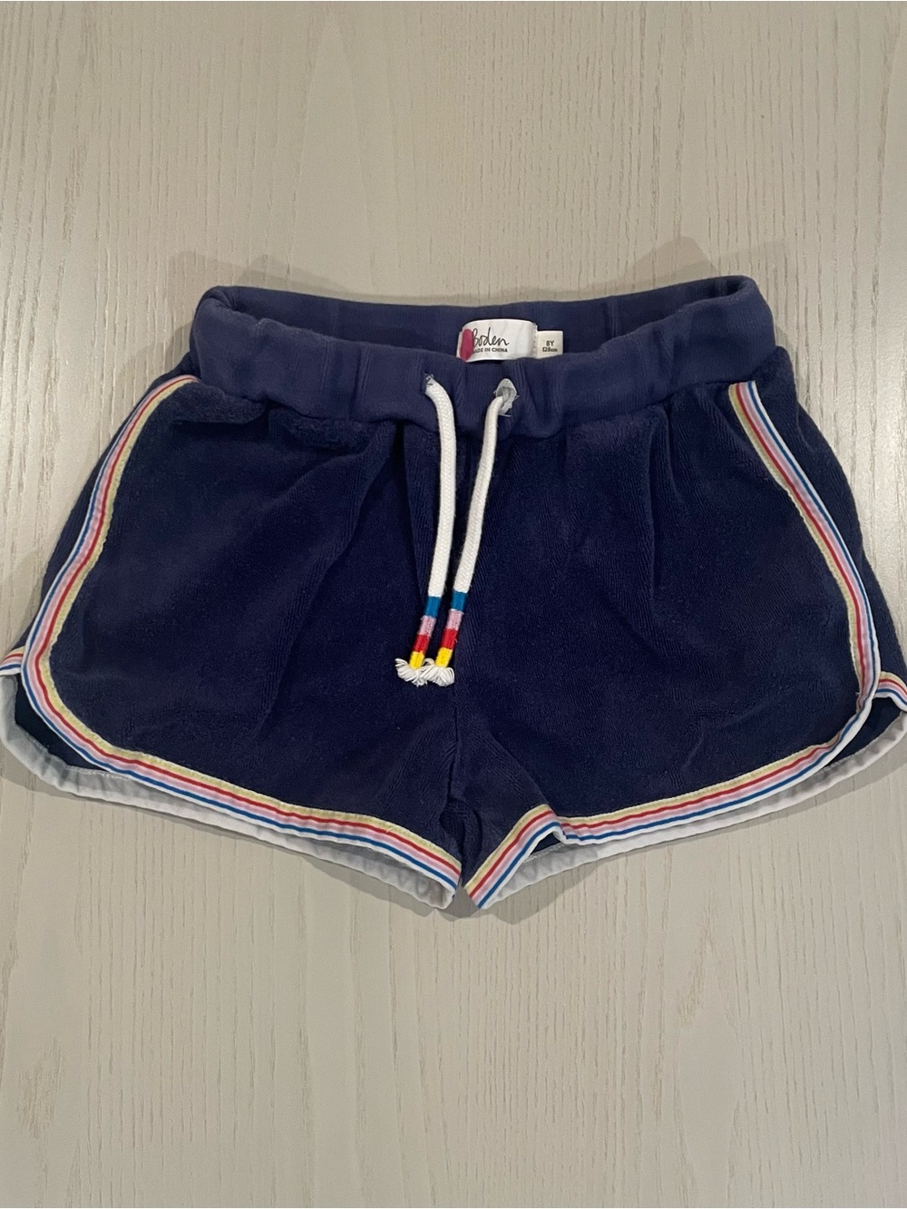 Mini Boden Retro Towelling Shorts Blue - Size 8Y